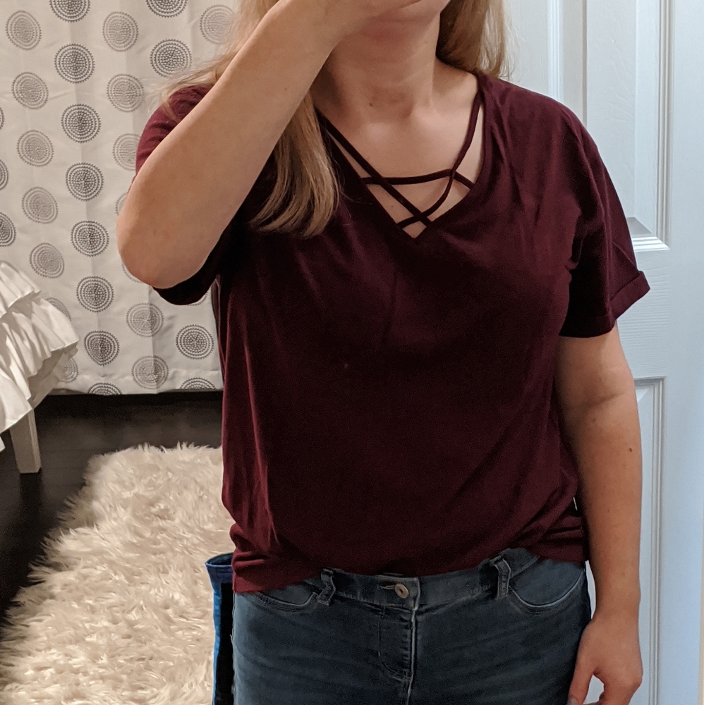 Cold Crush Red Caged Top